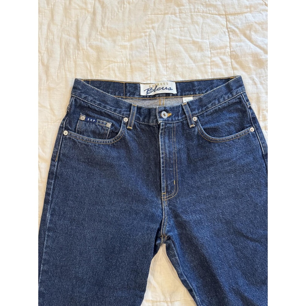 Vintage Express Bleus Women's Dark Wash Midrise, Flare Denim Jeans, Size 9/10 - Picture 4 of 9